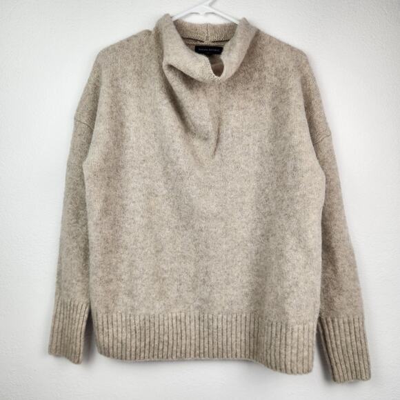 Banana Republic Newmar Oversized Cowl Neck Sweater in Oatmeal Size XS NWT Wool - Picture 3 of 9
